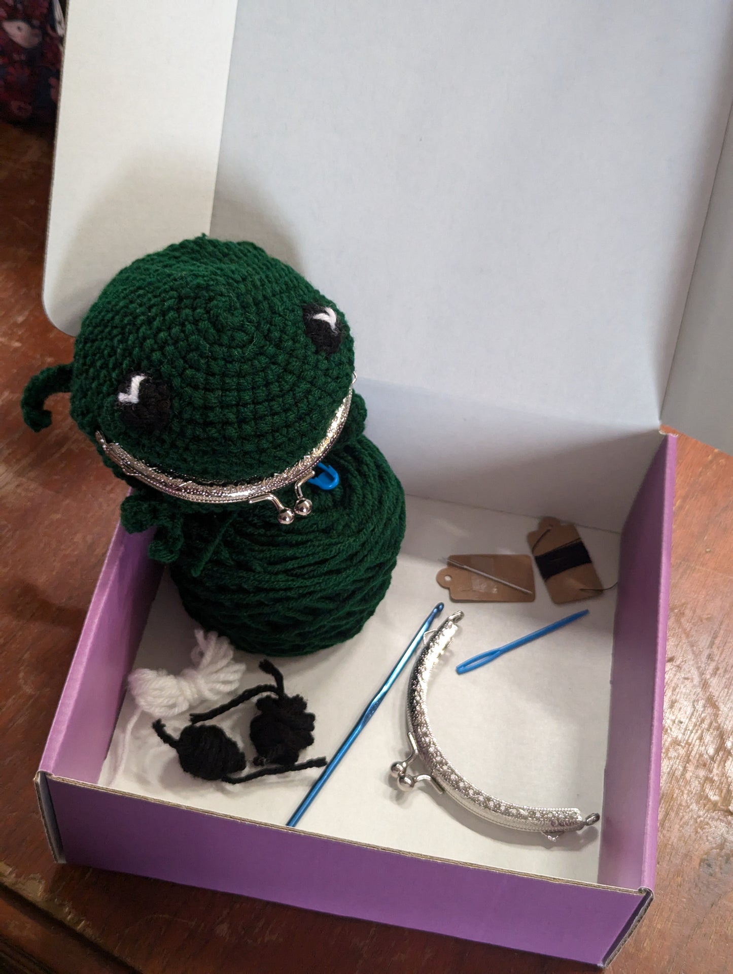 DIY Crochet Kit: Frog Wallet